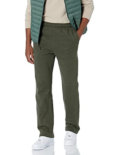 Amazon Essentials Men's Fleece Open Bottom Sweatpant (Available in Big & Tall), Olive Heather, X-Small - Image 1