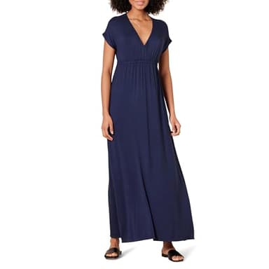 Amazon Essentials Women's Waisted Maxi Dress (Available in Plus Size), Navy, XX-Large - Image 1