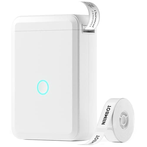NIIMBOT D110 Label Maker Machine with Label, Small Label Printer Bluetooth Connection Multiple Templates Available for Phone Easy to Use for Office Home Organization Rechargeable White - Image 1