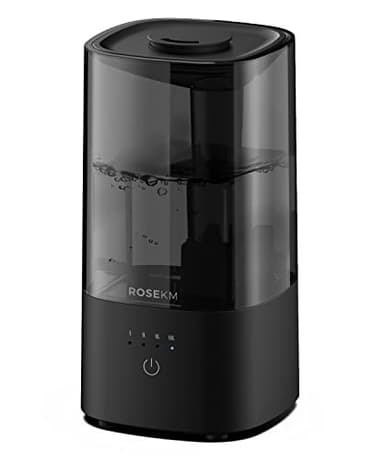 ROSEKM Humidifiers for Bedroom, 2.0L Cool Mist Humidifier for Home Plant and Baby Nursery, Quiet Ultrasonic Humidifier with 360° Nozzle, Auto Shut-Off, Filterless, Black - Image 1
