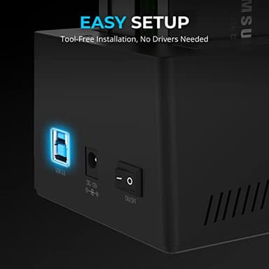 SABRENT USB 3.0 to SATA I/II/III Dual Bay External Hard Drive Docking Station for 2.5 or 3.5in HDD, SSD with Hard Drive Duplicator/Cloner Function [20+TB Support] (EC-HD2B) - Image 5