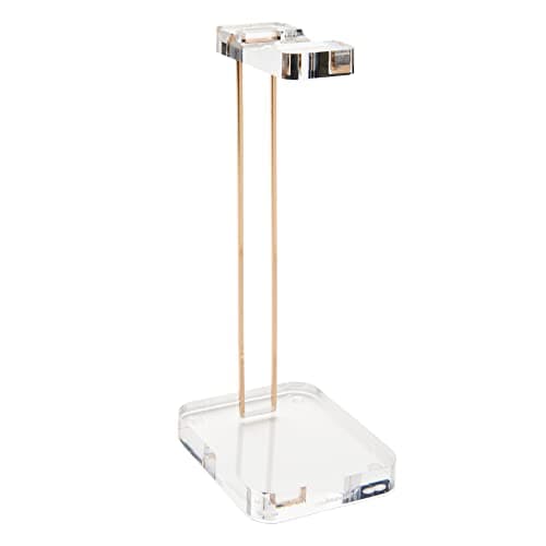russell+hazel Acrylic Headphones Stand, Headset Holder, Office Accessories, Clear Acrylic with Gold Hardware, 4” x 5” x 10.5” (93922) - Image 1