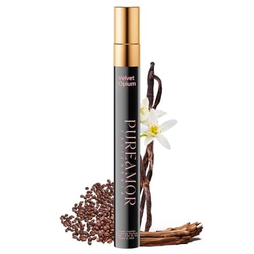 PUREAMOR Perfumes for Women, Amber Vanilla Perfume, Long Lasting Eau De Parfum Cologne, Premium Sent Blend Cologne for Men&Women, 0.41 fl.oz Travel Size Perfumes Spray (Velvet Opium) - Image 1