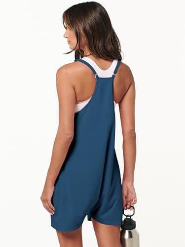 ANRABESS Womens Rompers Summer Casual Loose Sleeveless Overalls Spaghetti Strap Shorts Jumpsuit 2025 Beach Vacation Outfits Medium - Image 6