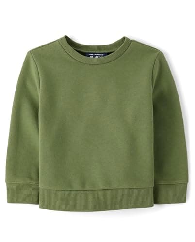 The Children's Place,Baby-Boys,and Toddler Pullover Crew Neck Sweatshirt,Truly Olive,9 Months,12 Months