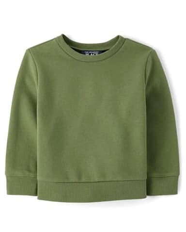 The Children's Place,Baby-Boys,and Toddler Pullover Crew Neck Sweatshirt,Truly Olive,9 Months,12 Months