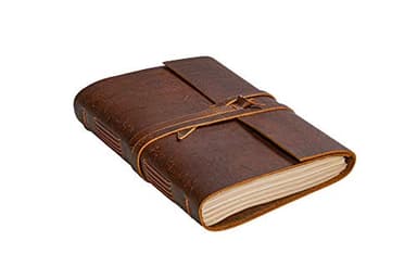 Leather Notebook - Rustic Handmade Vintage Leather Bound Journals for Men and Women - Leather Craft Unlined Paper 300 Pages, Leather Book Diary Pocket Notebook, Diary to Write in (7.5" x 10" Inch) - Image 1