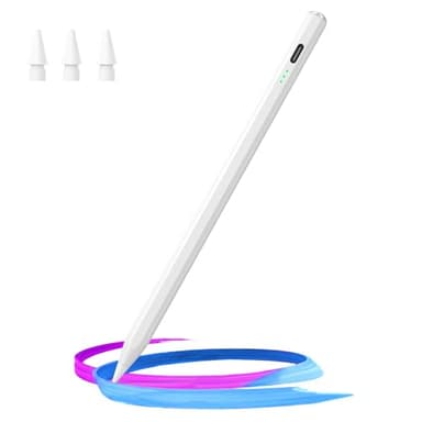 Hastraith Stylus Pen for iPad(2018-2025)-13 Mins Fast Charge with Tilt Sensitivity & Palm Rejection for iPad 11/10/9/8/7/6th Gen, Air 7/6/5/4/3/M3/M2, Pro 13"/12.9"/11"/M4, Mini 7/6/5th,White - Image 1