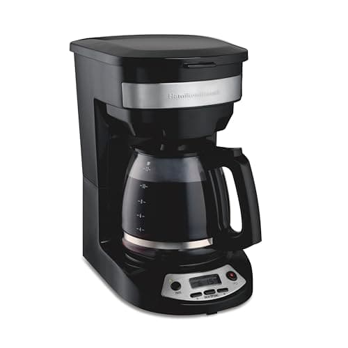 Hamilton Beach 12 Cup Programmable Drip Coffee Maker, Brew Options, Glass Carafe (46299), Black with Stainless Accents - Image 1