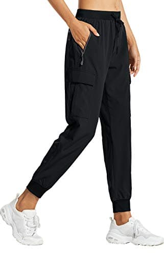 Libin Women's Cargo Joggers Lightweight Quick Dry Hiking Pants Athletic Lounge Casual Travel, Black M - Image 1