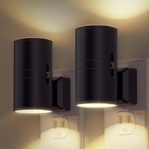 L LOHAS LED Night Light Plug in, Modern Night Lights Plug into Wall, Dusk to Dawn Sensor, Soft White 3000K, 0-100LM Adjustable Brightness, Dimmable Night Lights for Hallway Bedroom Stairway, 2 Pack - Image 1