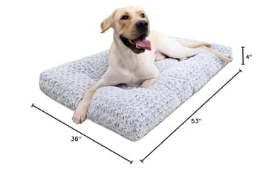 KSIIA Washable Dog Bed Deluxe Plush Dog Crate Beds Comfy Kennel Pad Anti-Slip Pet Sleeping Mat for Large, Jumbo, Medium, Small Dogs Breeds, 53" x 36", Gray - Image 7