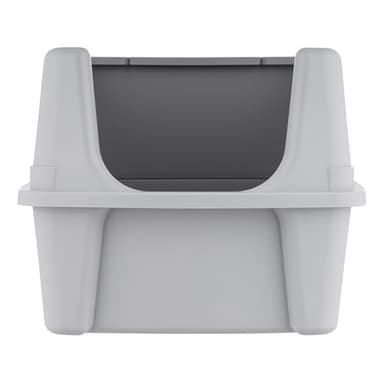 IRIS USA Large Cat Litter Box with Scatter Shield and Scoop, Open Top High Sided Cat Litter Pan, Silver - Image 7