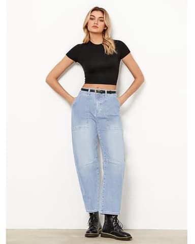 GRAPENT Womens Jeans Plus Size Trouser Jeans for Women ’S Pants Crystal Blue Size XX-Large US 20 to 22 - Image 4