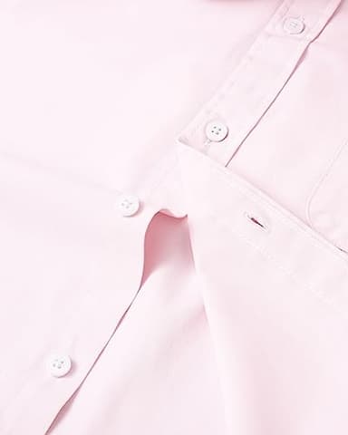 Alimens & Gentle Mens Solid Oxford Shirt Long Sleeve Dress Shirt Work Casual Button Down Shirts with Pocket Light Pink - Image 5