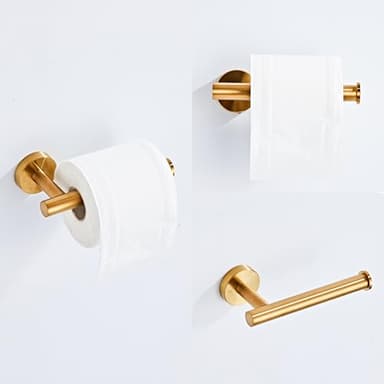 Brusehd Dark Gold Bathroom Hardware Set 5 Piece with Towel Racks for Bathroom, SUS304 Stainless Steel Bath Towel Bar Set, 24 Inch Wall Mounted Accessories Kit… - Image 4