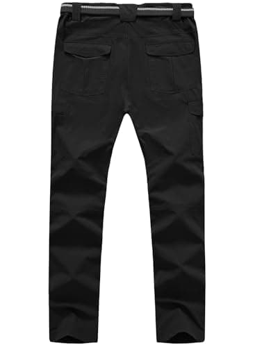 TBMPOY Men's Hiking Work Cargo Pants Lightweight Waterproof Quick Dry Outdoor Mountain Pant Summer Fishing Camping Black M - Image 2