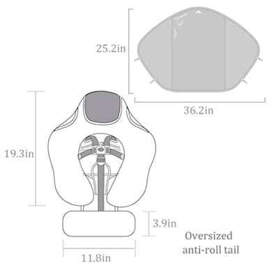 Luckclubtojoy Add Tail Mambobaby Float with Canopy, Baby Floats for Pool Non-Inflatable Waist Float Swim Training Toy with UPF 50+ UV Sun Canopy (Contrast-Purple) - Image 6