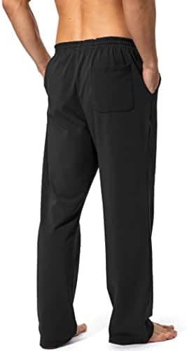 Pudolla Men's Cotton Yoga Sweatpants Athletic Lounge Pants Open Bottom Casual Jersey Pants for Men with Pockets - Image 5
