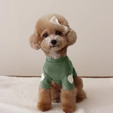 Yaopelky Dog Sweatshirt for Small Medium Dogs Warm Pet T Shirt Dog Clothes with Heart Print Cat Puppy Outfit Doggie Sweatshirts for Teddy,Chihuahua Schnauzer (Green, Large) - Image 5
