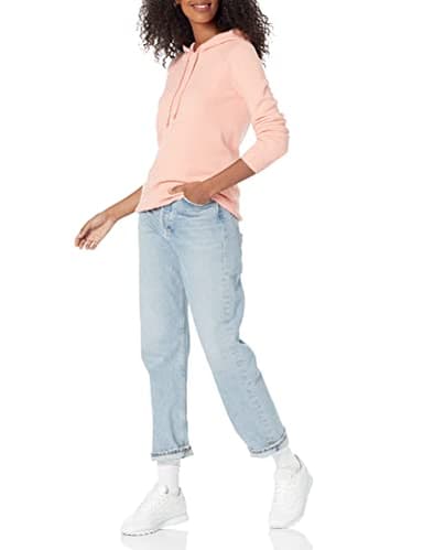 Amazon Essentials Women's Soft Touch Hooded Pullover Sweater, Peach, Large - Image 4