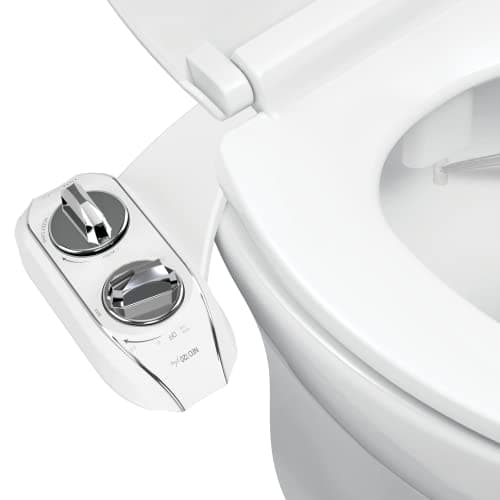 LUXE Bidet NEO 120 Plus - Patented Bidet Attachment for Toilet Seat, Innovative Hinges to Clean, Slide-in Easy Install, Advanced 360° Self-Clean, Single Nozzle, Rear Wash (Chrome) - Image 1