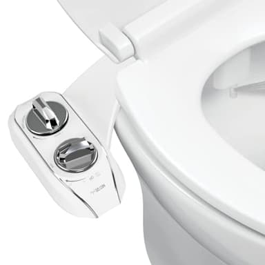 LUXE Bidet NEO 120 Plus - Patented Bidet Attachment for Toilet Seat, Innovative Hinges to Clean, Slide-in Easy Install, Advanced 360° Self-Clean, Single Nozzle, Rear Wash (Chrome) - Image 1