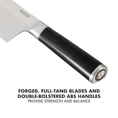 Babish High-Carbon 1.4116 German Steel 14 Piece Full Tang Forged Kitchen Knife Set W/Sheaths - Image 6