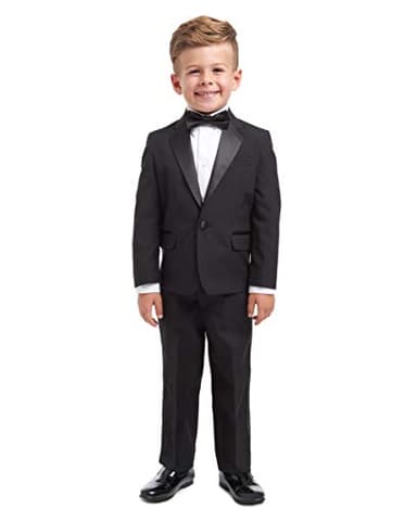 Nautica Baby Four Piece Tuxedo Suit Set, Black Tuxedo, 12M - Image 7