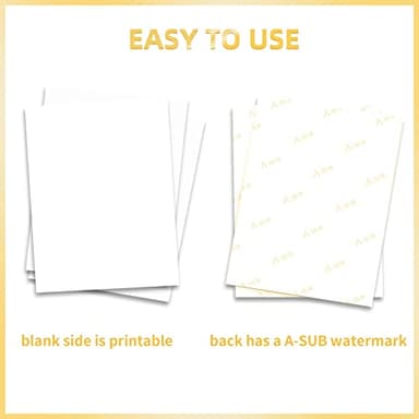 A-SUB Sublimation Paper 13x19 Inch 120GSM, 110 Sheets - Compatible with Inkjet Printers & Sublimation Inks, High Transfer Efficiency for T-Shirts, Mugs, Crafts - Image 8