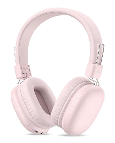 awatrue Kids Bluetooth Headphones, Over-Ear Wireless Headphones with Microphone, Safe-Volume 85dBA, Bluetooth 5.4, Foldable Lightweight and Comfortable, 50H Playtime, USB-C Charging, Pink - Image 1