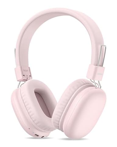 awatrue Kids Bluetooth Headphones, Over-Ear Wireless Headphones with Microphone, Safe-Volume 85dBA, Bluetooth 5.4, Foldable Lightweight and Comfortable, 50H Playtime, USB-C Charging, Pink - Image 1