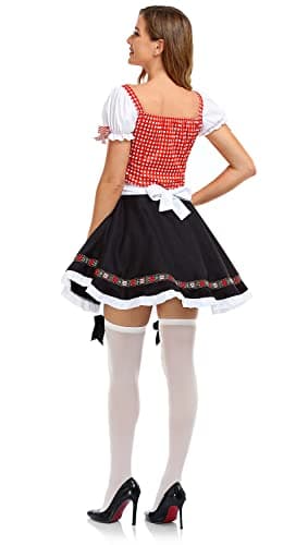 HiZiTi Oktoberfest Costumes Women Dirndl Dresses 2Pcs German Dresses for Oktoberfest Festival Bavarian Costume Beer Carnival S - Image 5