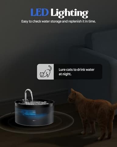 Cat Water Fountain for Cats Indoor: 108oz/3.2L GIOTOHUN Cat Fountain - Silent Pet Water Fountain for Drinking - Black Cat Drinking Founttain - Faucet Pet Fountain Contains 6 Filters + 3 Sponges - Image 6