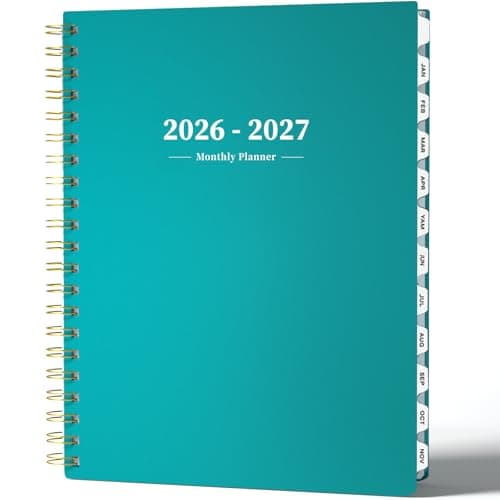 Ymumuda 2026 Planner-2 Year Monthly Planner 2026-2027, JAN.2026 - DEC.2027, 8.5" x 11", 26-27 Monthly Calendar,Large Planner with Spiral Bound, 24 Months Perfect for School Office Schedule - Turquoise - Image 1