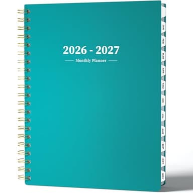Ymumuda 2026 Planner-2 Year Monthly Planner 2026-2027, JAN.2026 - DEC.2027, 8.5" x 11", 26-27 Monthly Calendar,Large Planner with Spiral Bound, 24 Months Perfect for School Office Schedule - Turquoise - Image 1