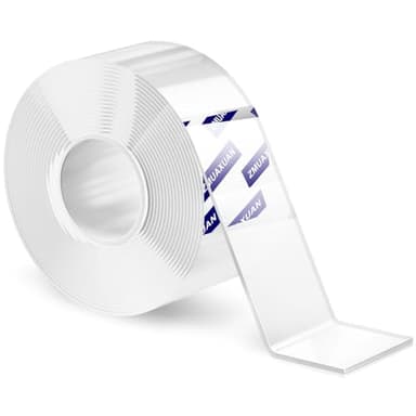 ZMUAXUAN Strong Nano Double Sided Tape Heavy Duty Mounting,Clear Removable Wall Sticky Adhesive Strips,Reusable Thick Gel Grip for Hanging Picture,Poster,Carpet,Photo - Image 1