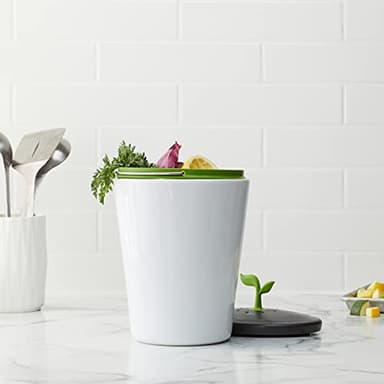 Chef'n 401-420-120 EcoCrock Counter Compost Bin Black and White 3.3 liter 1 - Image 5