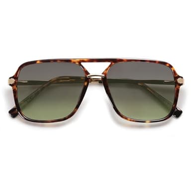SOJOS Sunglasses for Women & Men, Square, Retro, Polarized Lens, Trendy Aviator, 90s Shades (SJ2229, Yellow Tortoise Green) - Image 3
