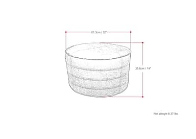 SIMPLIHOME Brody Boho Round Pouf in Distressed Brown Vegan Faux Leather for the Living Room, Bedroom and Kids Room - Image 3