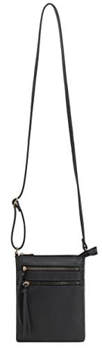 DELUXITY Crossbody Purse Bag Shoulder Bag Multi Pocket Zipper Purse | Black - Image 7