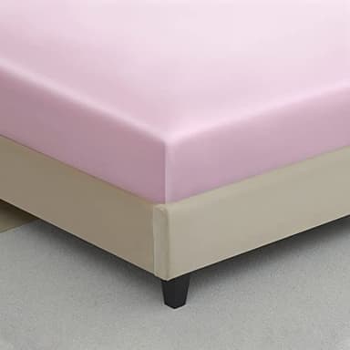 Queen Silk Satin Fitted Sheet, Soft Deep Pocket Single Bottom Bed Sheets Sold Separately, Wrinkle Free, Non- Fading, Breathable, Fully Elasticized(Queen Size, Pink) - Image 5