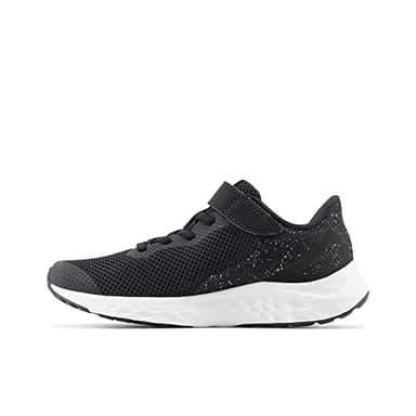 New Balance Baby Fresh Foam Arishi V4 Hook and Loop Running Shoe, Black/White/Silver Metallic, 3 US Unisex Infant - Image 1