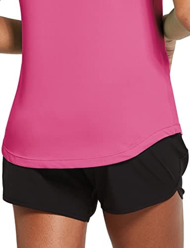 baleaf Women's Workout Tank Tops Sleeveless Exercise Tennis Running Shirts Activewear Fitness Gym Tops Pink S - Image 4
