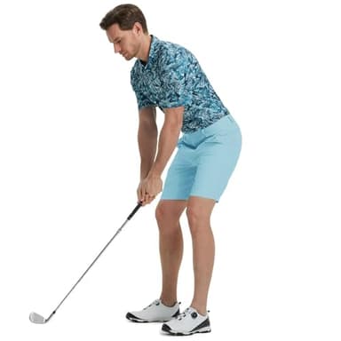 M MAELREG Mens Golf Shorts Quick Dry Fit Lightweight 9 Inch Inseam Casual Flat Front Zip Pocket Mens Dress Shorts - Image 6