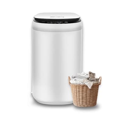 TGC 0.9 Cu.Ft.Small Portable Washer, 7.7 lb. Capacity Mini Washing Machine for Homes & Apartments & LED Display，Built-in Drain Pump,White，10 Wash Cycles and Drain Hose Included - Image 1