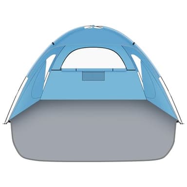 Hoeada Beach Tent Sun Shelter, Beach Shade Tent with UPF 50+ UV Protection for 2-3 Person, Portable & Easy Setup Cabana, 3 Roll Up Doors & 8mm Fiberglass Rods, Carry Bag Included - Image 1