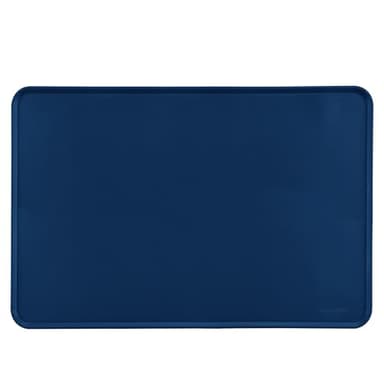 Amazon Basics Waterproof Anti-Slip Silicone Cat & Dog Food Mat, Pet Mats with Raised Edges for Food and Water Bowl to Protect Floors, 24 x 16 Inches, Blue, Solid - Image 1