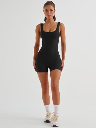 AUTOMET Womens Jumpsuits Shorts Rompers Workout Dressy Casual One Piece Bodysuits Jumpers Yoga Summer Fashion Vacation Outfits Clothes 2025 Black S - Image 5