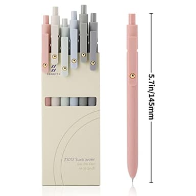 Ddaowanx Gel Pens,0.5mm Quick Dry Black Ink Pens Fine Point Smooth Writing Pens, Cute Office School Supplies Gifts for Women (24 Pcs Morandi-Black Ink) - Image 2